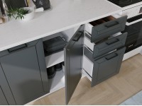 Кухня "Глетчер" МДФ Графит Софт 2.0м. в Луганске